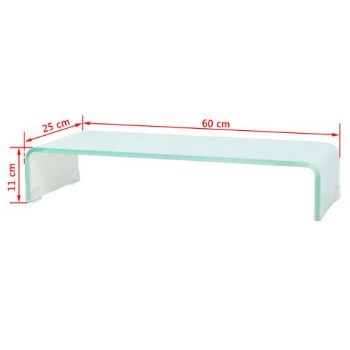 Meuble Télé Buffet TV Télévision Design Pratique Pour Moniteur 60 Cm Verre Blanc 250