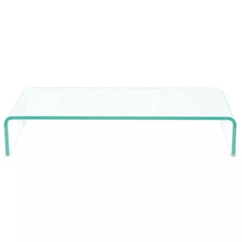 Meuble Télé Buffet TV Télévision Design Pratique Pour Moniteur 70 Cm Verre Transparen