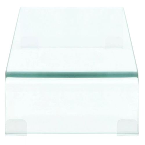 Meuble Télé Buffet TV Télévision Design Pratique Pour Moniteur 60 Cm Verre Transparen