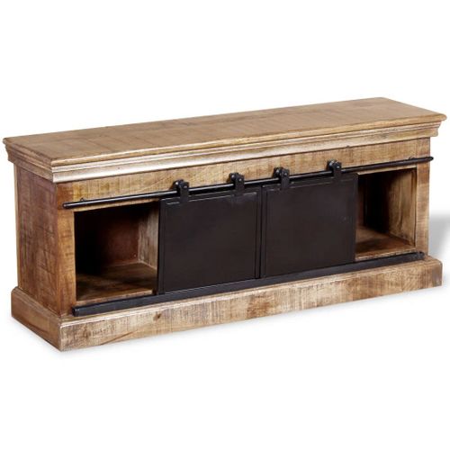 Meuble Télé Buffet TV Télévision Design Pratique Avec 2 Portes Coulissantes Bois De M