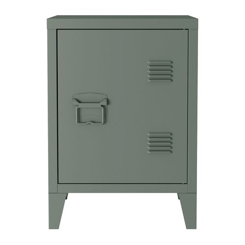 Table De Chevet En Acier Laminé 57 X 40 X 30 Cm Gris Foncé 03_0008681