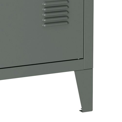 Table De Chevet En Acier Laminé 57 X 40 X 30 Cm Gris Foncé 03_0008681