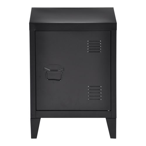 Table De Chevet En Acier Laminé 57 X 40 X 30 Cm Noir Mat 03_0008684