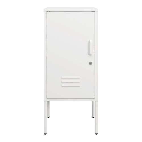 Lot De 2 Table De Chevet Acier 82 X 35 X 35 Cm Blanc 03_0008691