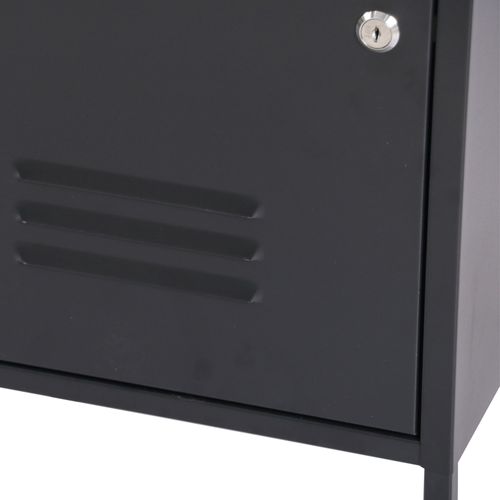 Lot De 2 Table De Chevet Acier 82 X 35 X 35 Cm Noir 03_0008692