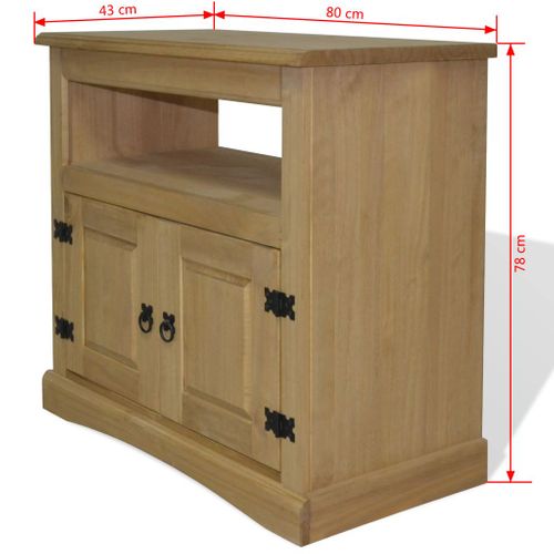 Meuble Télé Buffet TV Télévision Design Pratique Pin Mexicain Gamme Corona 80 Cm 2502