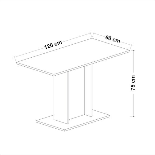 Table De Salle à Manger Pour 4 Personnes 75 X 120 X 60 Cm Blanc 03_0008700