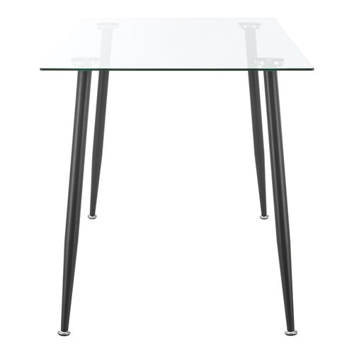 Table De Salle à Manger Verre Trempé Acier 75 X 110 X 70 Cm Noir 03_0008702