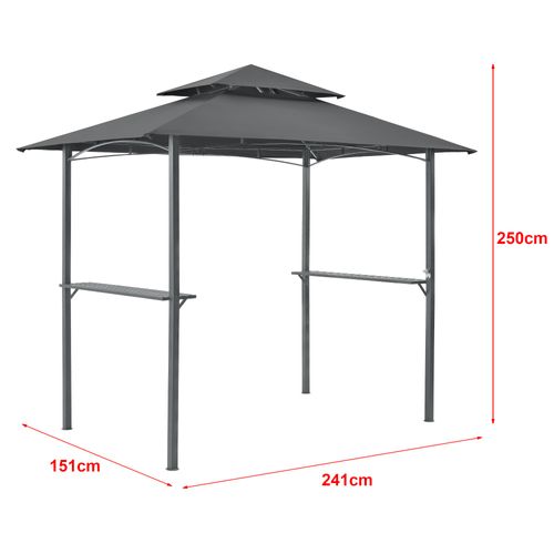 Tonnelle De Barbecue 250 X 241 X 151 Cm Anthracite Gris Foncé 03_0008738