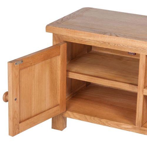 Meuble Télé Buffet TV Télévision Design Pratique 103 Cm Bois De Chêne Solide 2502263
