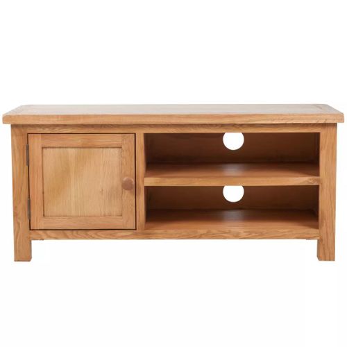 Meuble Télé Buffet TV Télévision Design Pratique 103 Cm Bois De Chêne Solide 2502263