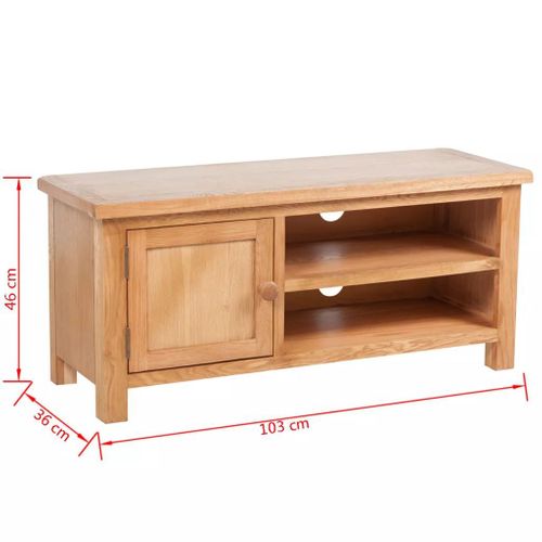 Meuble Télé Buffet TV Télévision Design Pratique 103 Cm Bois De Chêne Solide 2502263