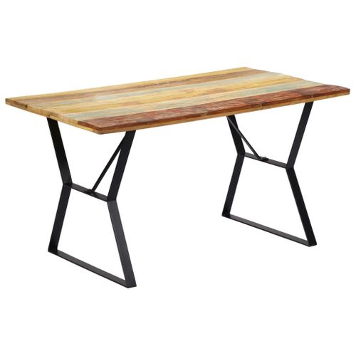 Table De Salle à Manger Design 140x80x76cm Bois De Récupération Massif 0902153