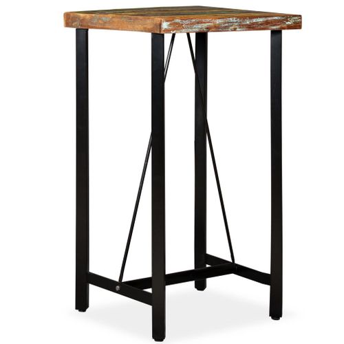 Table Haute Mange Debout Bar Bistrot Bois De Récupération Massif 107 Cm 0902073