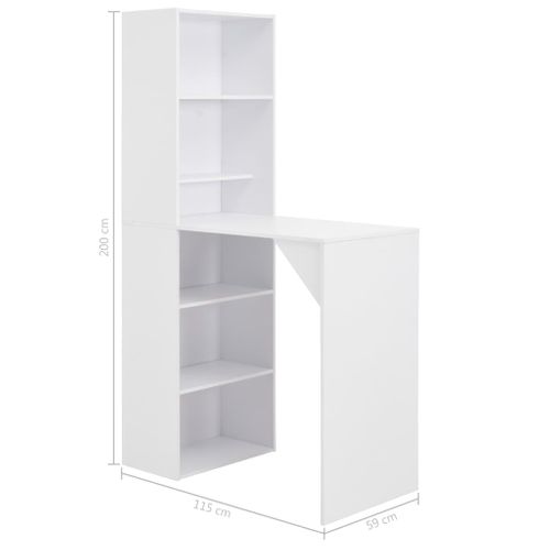 Table Haute Mange Debout Bar Bistrot Avec Armoire Blanc 200 Cm 0902042