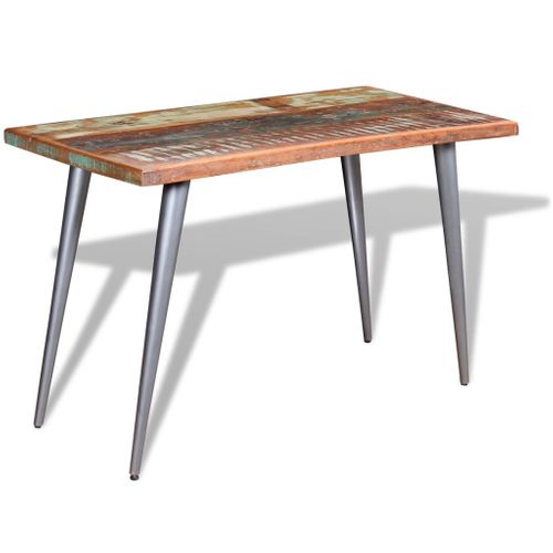 Table De Salle à Manger Design Bois De Récupération 120 X 60 X 76 Cm 0902177