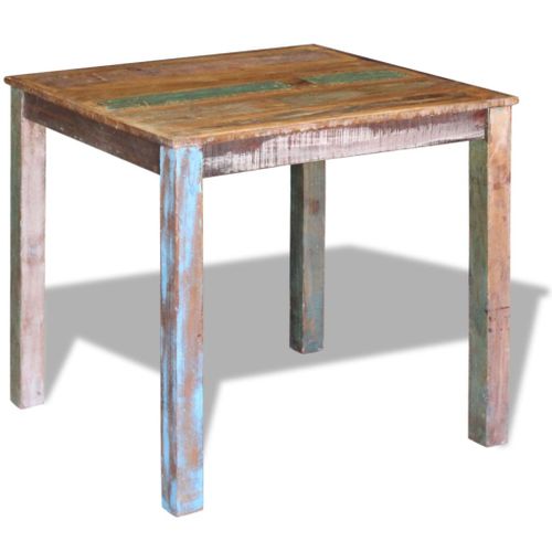 Table De Salle à Manger Design Bois De Récupération Massif 80x82x76 Cm 0902188