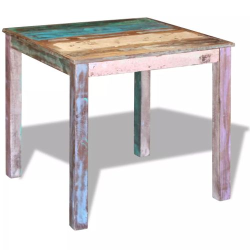 Table De Salle à Manger Design Bois De Récupération Massif 80x82x76 Cm 0902188