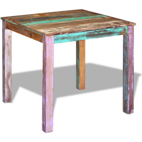 Table De Salle à Manger Design Bois De Récupération Massif 80x82x76 Cm 0902188