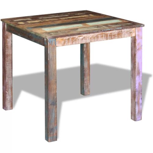 Table De Salle à Manger Design Bois De Récupération Massif 80x82x76 Cm 0902188