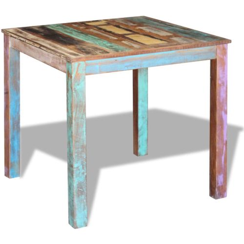 Table De Salle à Manger Design Bois De Récupération Massif 80x82x76 Cm 0902188