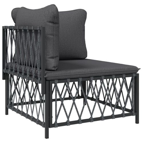 Salon De Jardin Meuble D'extérieur Ensemble De Mobilier Avec Coussins 3 Pièces Anthra