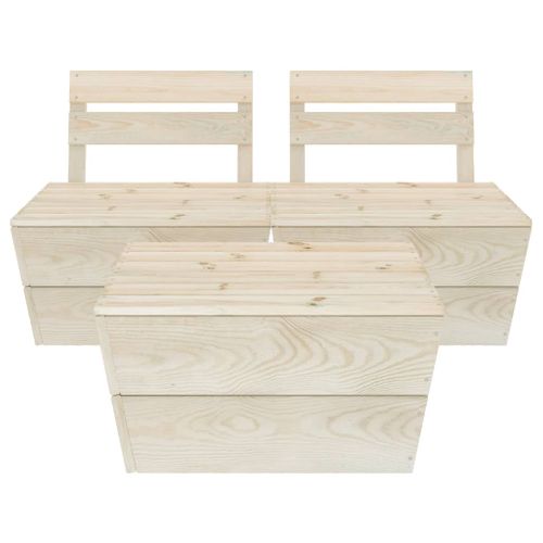 Salon De Jardin Meuble D'extérieur Ensemble De Mobilier Palette 3 Pièces Bois D'épicé