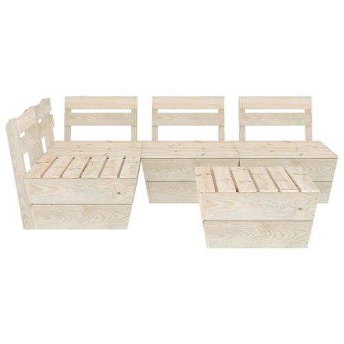 Salon De Jardin Meuble D'extérieur Ensemble De Mobilier Palette 5 Pièces Bois D'épicé