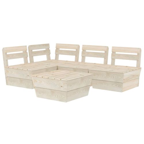 Salon De Jardin Meuble D'extérieur Ensemble De Mobilier Palette 5 Pièces Bois D'épicé