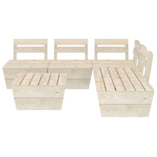 Salon De Jardin Meuble D'extérieur Ensemble De Mobilier Palette 6 Pièces Bois D'épicé