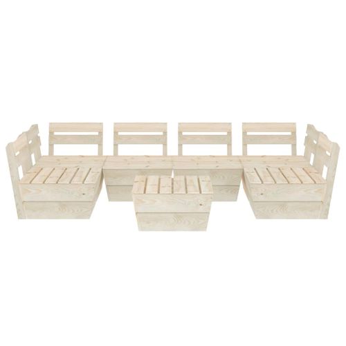 Salon De Jardin Meuble D'extérieur Ensemble De Mobilier Palette 7 Pièces Bois D'épicé