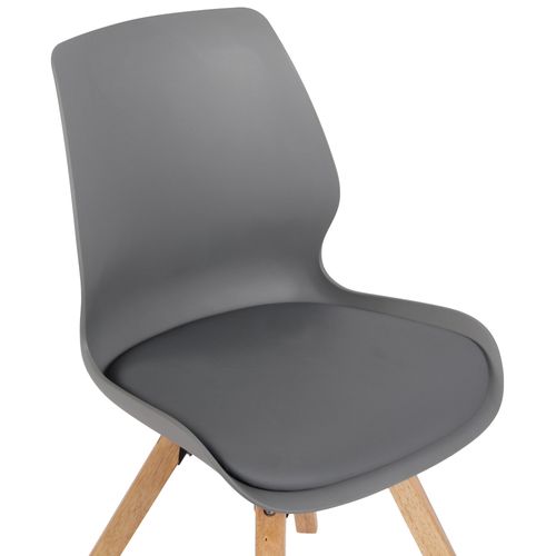 Lot De 2 Chaises De Salle à Manger En Plastique Gris Style Scandinave Pieds Bois Cds101142