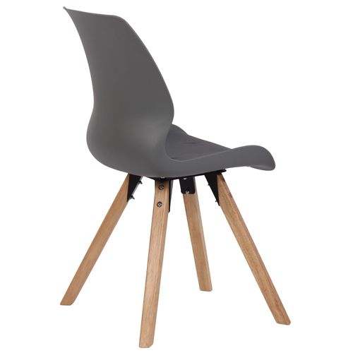Lot De 2 Chaises De Salle à Manger En Plastique Gris Style Scandinave Pieds Bois Cds101142