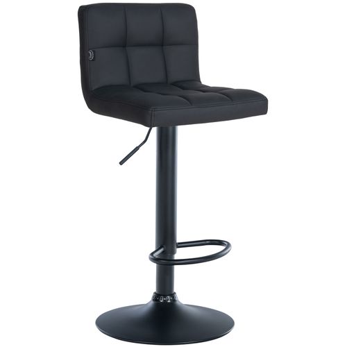 Tabouret De Bar Chaise Haute De Bar Pied Trompette Métal Noir Siège Synthétique Noir Tdb10613