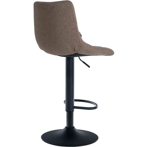 Lot De 2 Tabourets De Bar En Tissu Taupe Base Métal Noir Réglable En Hauteur Et Repose-pieds Tdb10