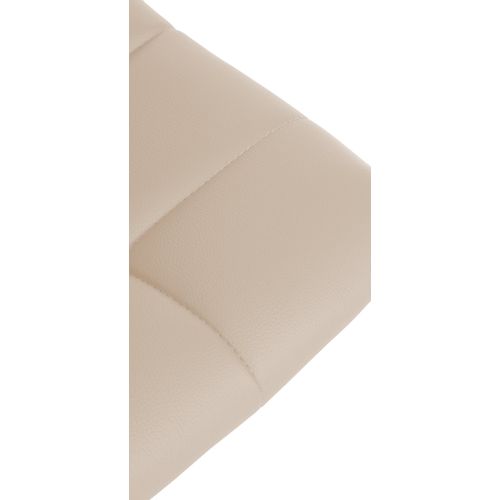 Lot De 2 Tabourets De Bar En Synthétique Crème Base Métal Chromé Réglable En Hauteur Et Repose-pieds