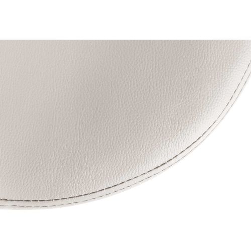 Lot De 2 Tabourets De Bar Design Simple Avec Assise En Synthétique Blanc Et Cadre Métal Blanc Tdb1