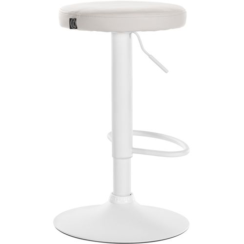 Lot De 2 Tabourets De Bar Design Simple Avec Assise En Synthétique Blanc Et Cadre Métal Blanc Tdb1