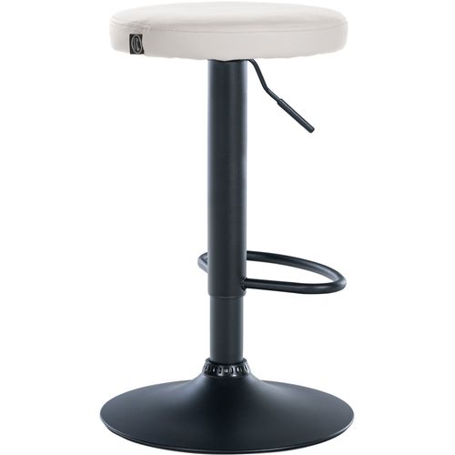 Lot De 2 Tabourets De Bar Design Simple Avec Assise En Synthétique Blanc Et Cadre Métal Noir Tdb10