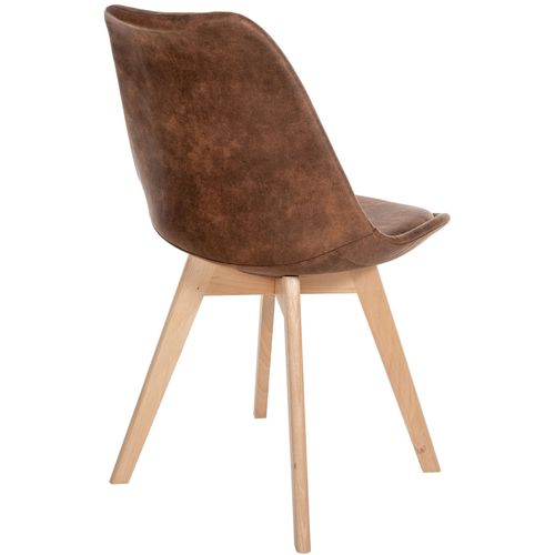Lot De 4 Chaises De Salle à Manger Style Scandinave En Synthétique Marron Vieilli Cds10389