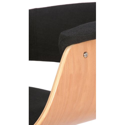 Lot De 2 Tabourets De Bar Chic Et Confortable En Bois Clair Tissu Et Métal Noir Tdb10720