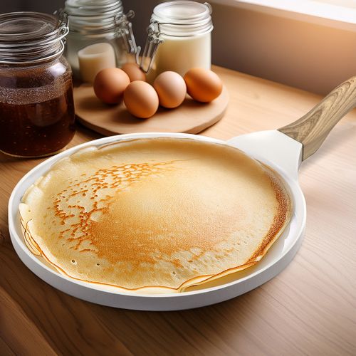 Mythic - Crépière 25.7 Cm Avec Revêtement En Céramique Blanche