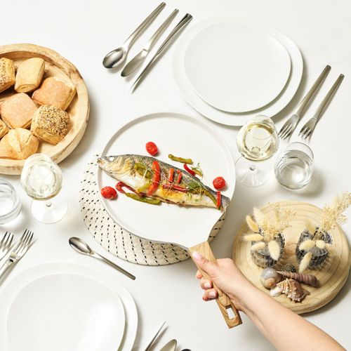 Mythic - Crépière 25.7 Cm Avec Revêtement En Céramique Blanche