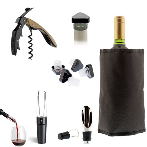 Apérifun - Set Prestige 6 Pièces Pour Dégustation Des Vins - Noir