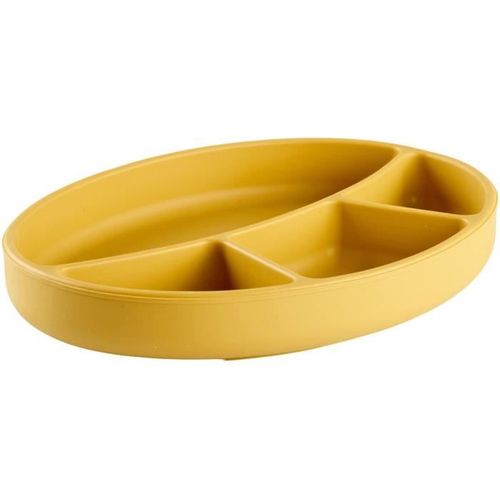 Pack Repas - Silicone - Jaune Miel - Assiette, Bol, Bavoir Et Cuilleres