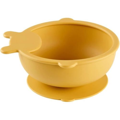 Pack Repas - Silicone - Jaune Miel - Assiette, Bol, Bavoir Et Cuilleres