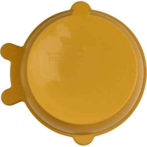 Pack Repas - Silicone - Jaune Miel - Assiette, Bol, Bavoir Et Cuilleres
