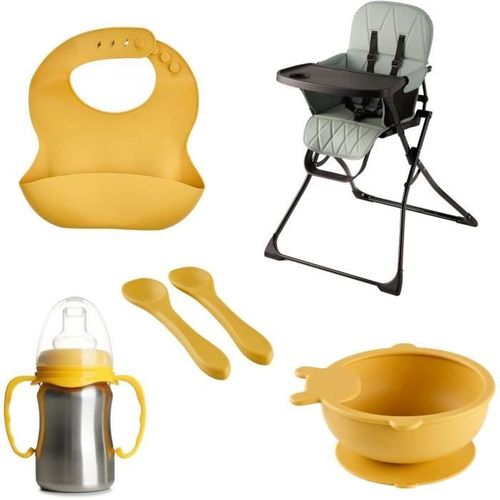 Pack Chaise Haute Pliable - Handy - Kit Repas Complet Et Design