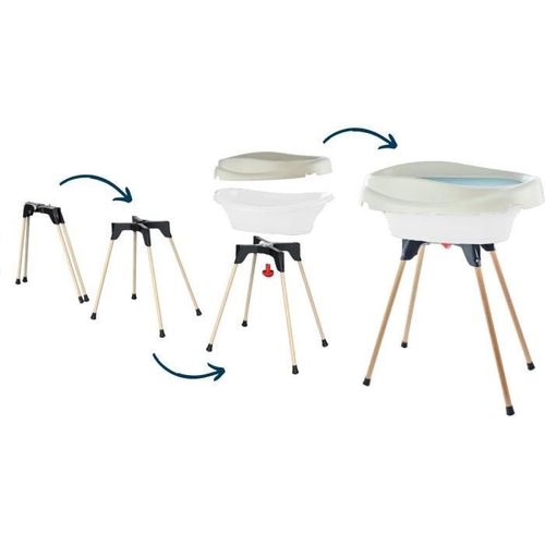 Pack Plan à Langer Et Baignoire - Vasco - Blanc Muguet - 2 En 1