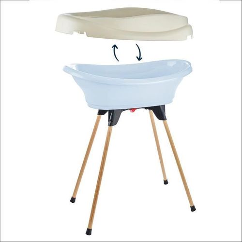 Pack Plan à Langer Et Baignoire - Vasco - Fleur Bleue - 2 En 1